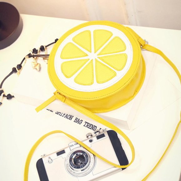 Purse handbag messenger bag yellow lemon fashion women fruit brand new - Picture 4 of 8